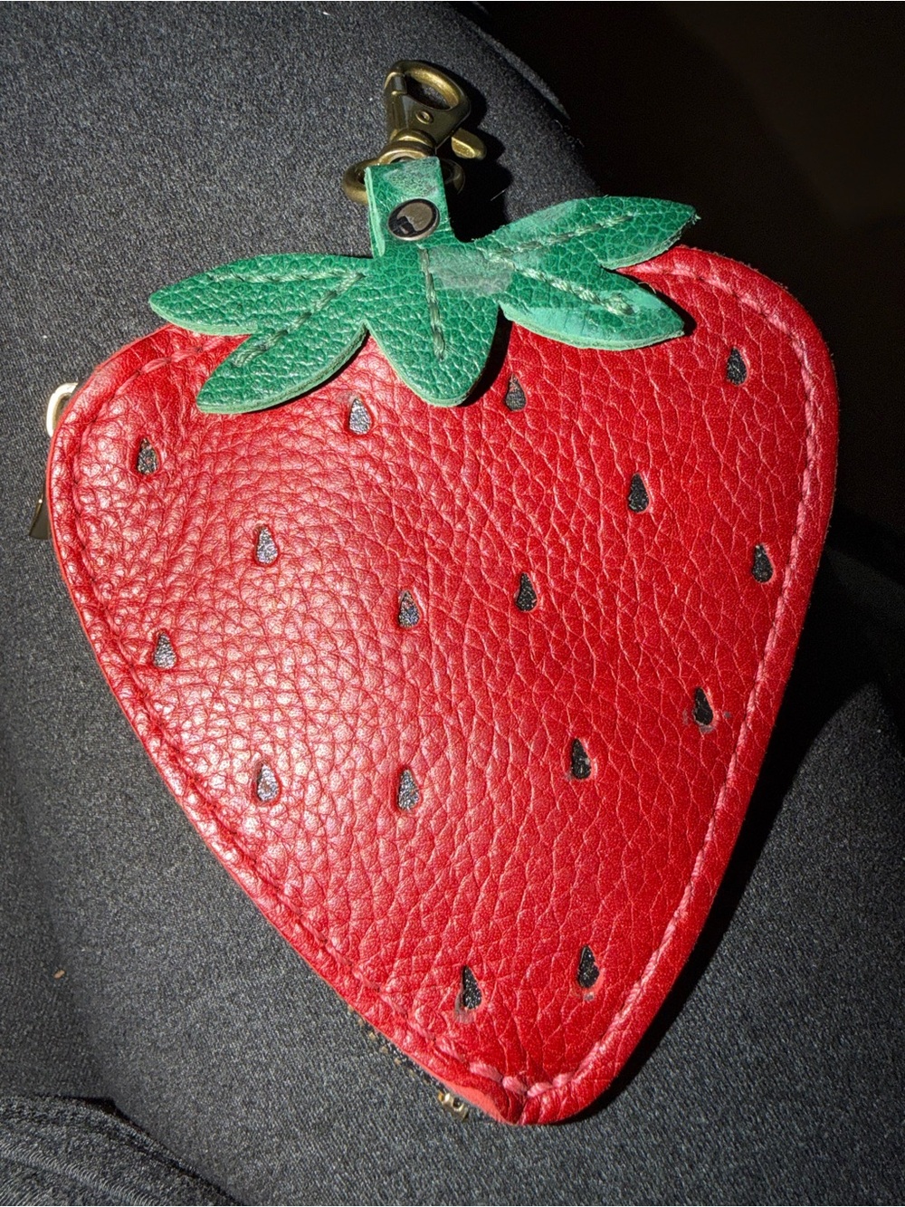 Real leather strawberry shaped coin purse - Portland Leather Goods